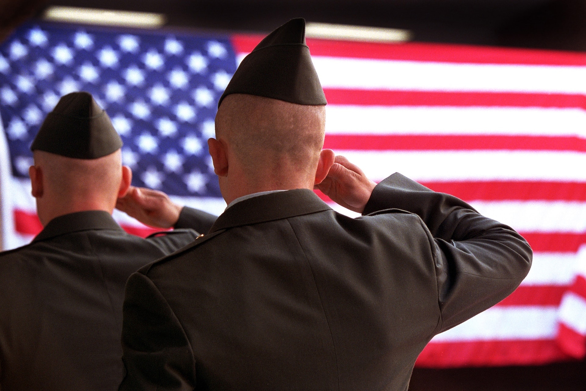 Military ceremony honor guard flag salute formal